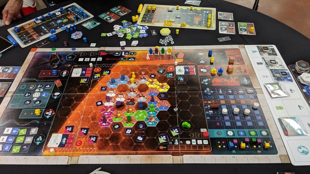 Jeu On Mars de Lacerda par Eagle-Gryphon Games - fin de partie à 2