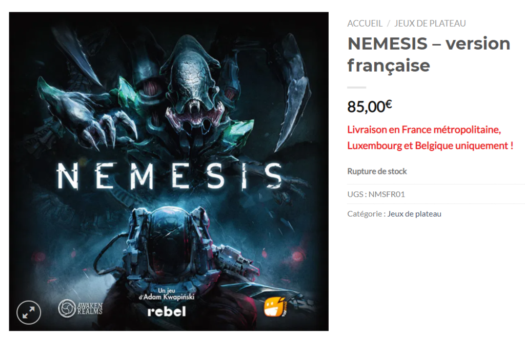 nemesis en francais - boutique funforge